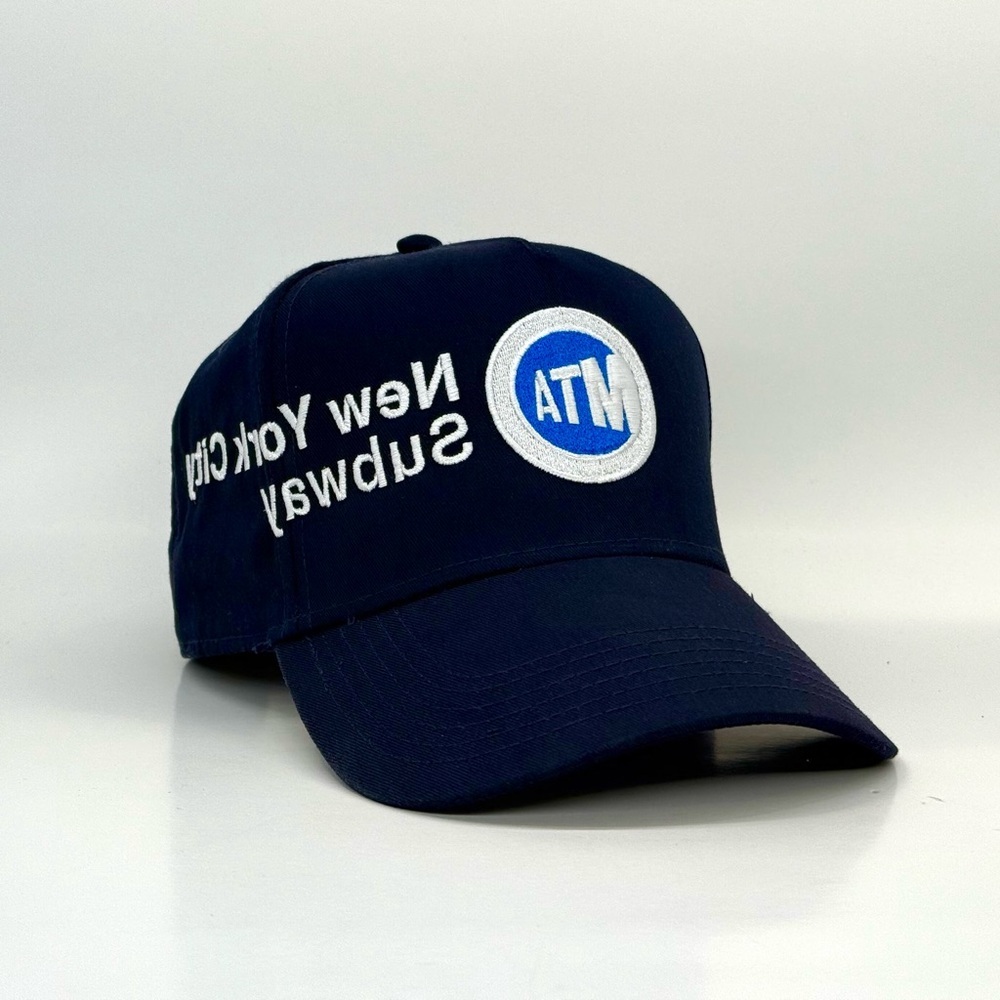 New York City Subway MTA Reverse Logo Hat –  Navy SnapBack Cap